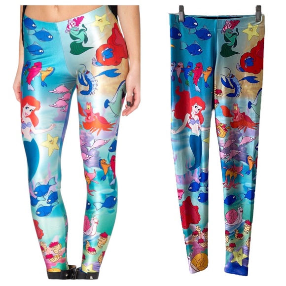 Blackmilk Disney The Little Mermaid Leggings pants sz Small - multicolored - Picture 1 of 16